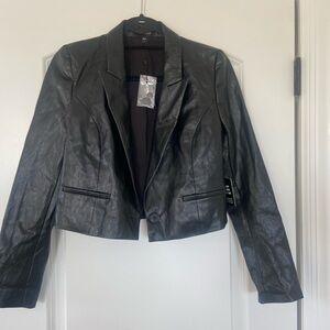 NWT Express Faux Leather Cropped Blazer